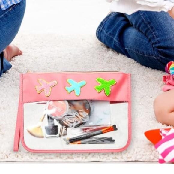 Clear Pouch With Patches Snacks Bag‎ Chenille Letter Bag Cosmetic Transparent - Picture 1 of 5